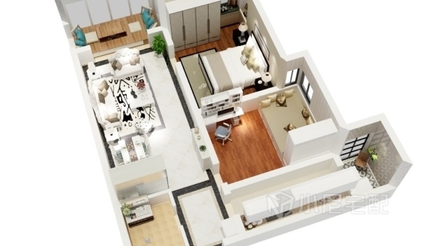 88㎡/两室一厅一卫/简约 88㎡/两室一厅一卫/简约