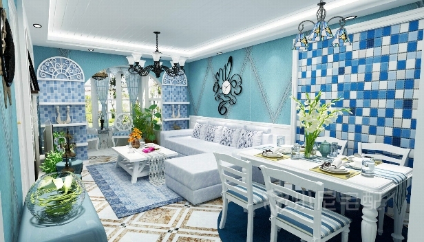 90㎡/两室两厅一卫/地中海 90㎡/两室两厅一卫/地中海